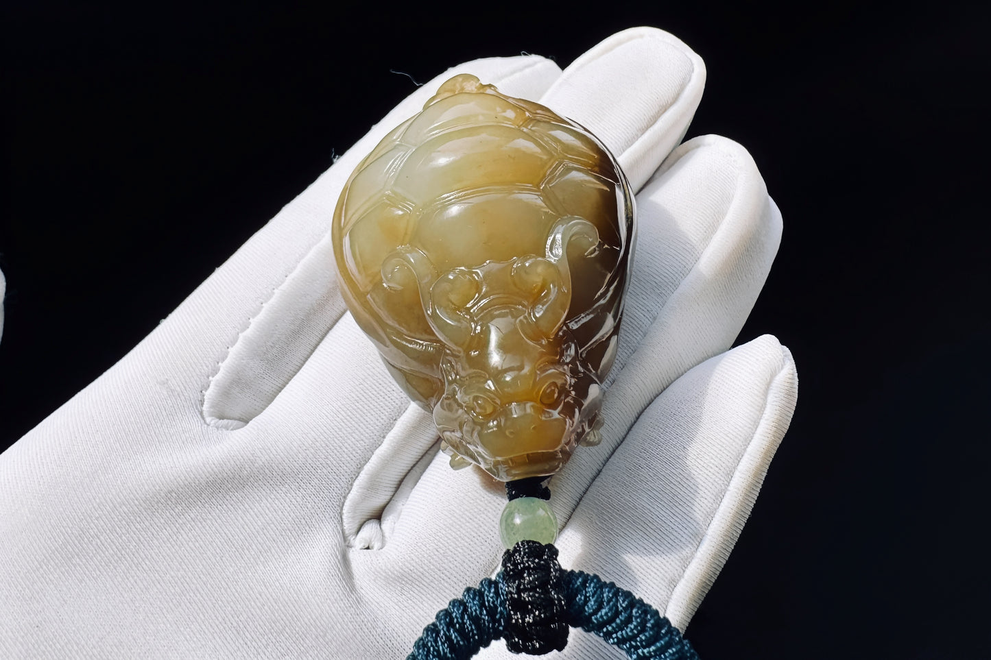 High Grade Natural Hetian Nephrite Hand Carved Dragon Turtle Pendant, Brown Sugar Nephrite Jade Dragon Turtle Pendant, 天然精品手工精雕糖白玉龙龟吊坠
