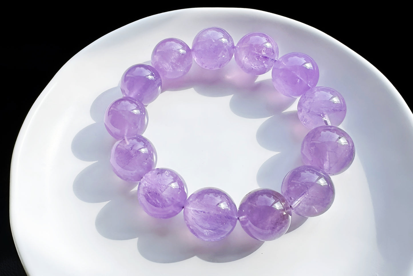 18mm Natural Lavender Amethyst Bracelet, Chunky Lavender Amethyst Beads, Deep Lavender Amethyst, 天然浓郁色薰衣草紫水晶手串