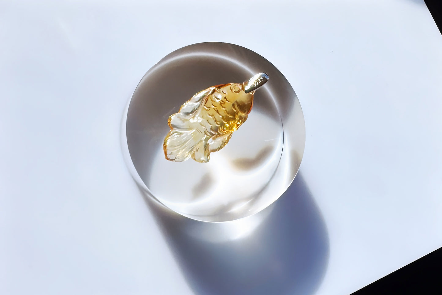 Certified Gem Grade Brazilian Citrine Hand Carved Fish Pendant, Citrine Fish Necklace, 天然极品巴西黄手工精雕小鱼吊坠