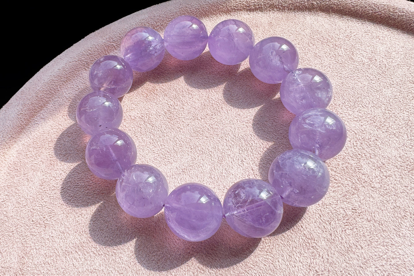 18mm Natural Lavender Amethyst Bracelet, Chunky Lavender Amethyst Beads, Deep Lavender Amethyst, 天然浓郁色薰衣草紫水晶手串
