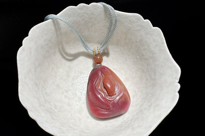 Natural Yanyuan Agate Hand Carved Twin Fish and Lotus Pendant, High Grade Yanyuan Fish and Lotus Necklace, 天然满色满肉盐源玛瑙精雕双鱼荷莲吊坠