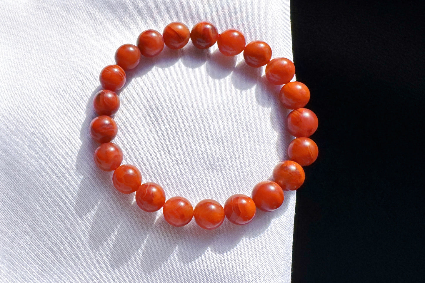 9mm Certified Natural Nanhong Agate Beads in Satin Polishing, Untreated Nanhong Agate Bracelet, 天然南红玛瑙哑光火焰玫瑰红手串