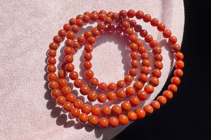 Natural Nanhong South Red Agate Beaded Four Wraps Bracelet, Unheated Sichuan Nanhong, 天然川料南红玛瑙多圈手串