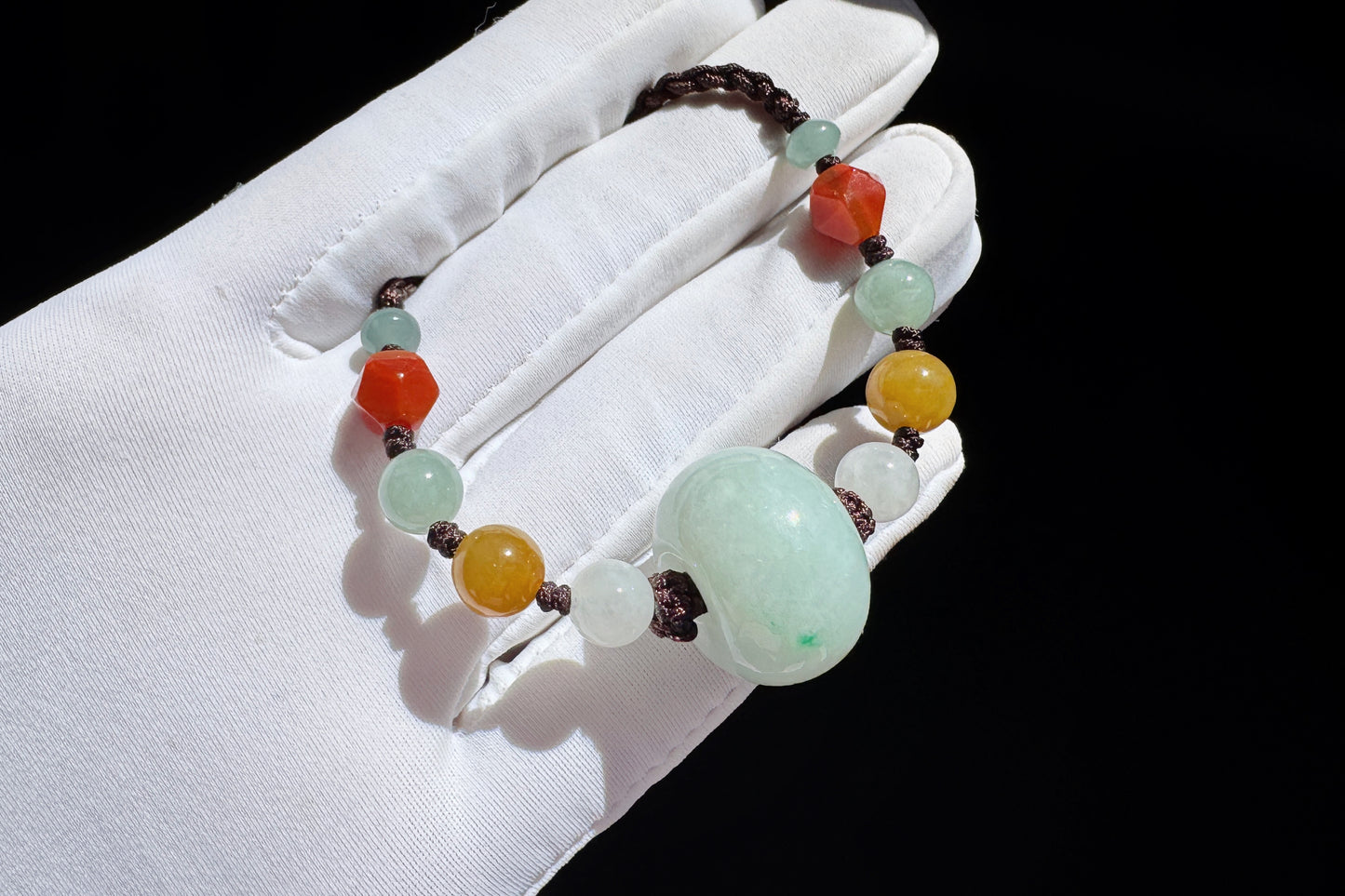 Certified Natural Grade A Jadeite Jade Hand Braided Adjustable Necklace, Jadeite Jade Necklace, 保真天然A货翡翠厚装路路通手编锁骨链项链