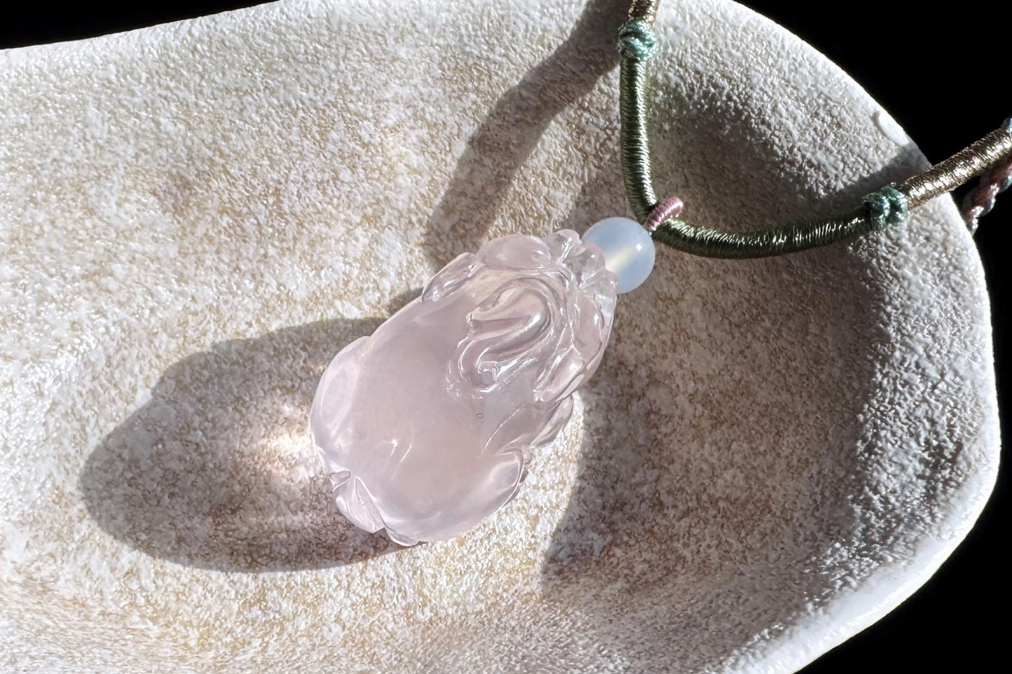 Certified Natural Mozambique Rose Quartz Hand Carved Pixiu Pendant, Rose Quartz Pixiu, 天然莫桑比克粉晶手工雕刻招财貔貅吊坠