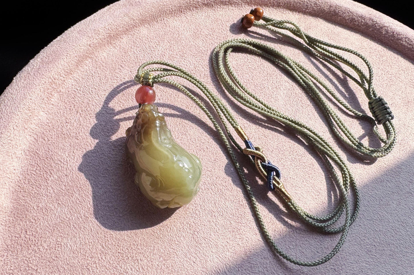 Certified Natural Brown Sugar Nephrite Hand Carved Pixiu Pendant, Nephrite Jade Pixiu, Good Luck Jade Necklace, 天然糖青玉手工雕刻貔貅吊坠