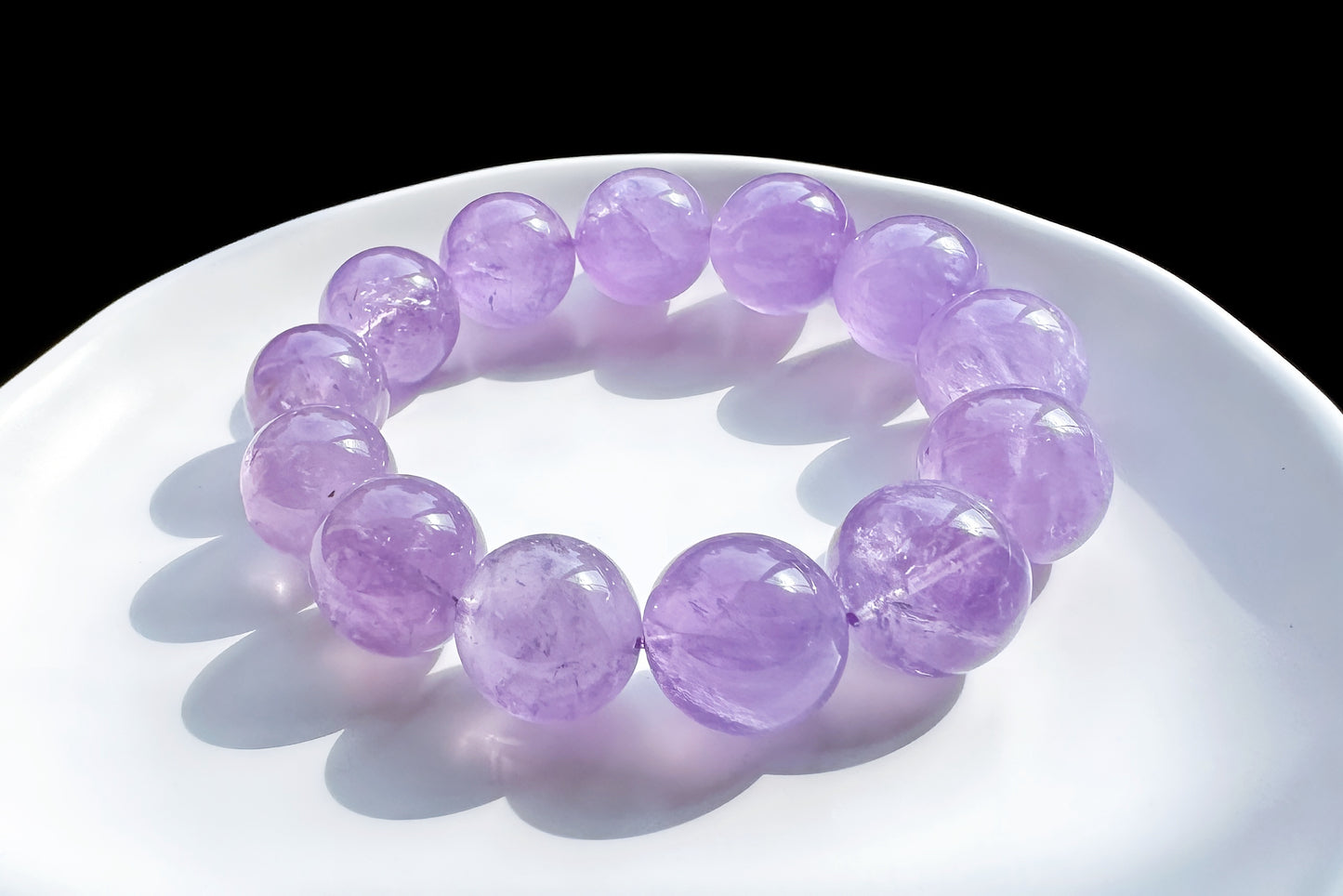 18mm Natural Lavender Amethyst Bracelet, Chunky Lavender Amethyst Beads, Deep Lavender Amethyst, 天然浓郁色薰衣草紫水晶手串