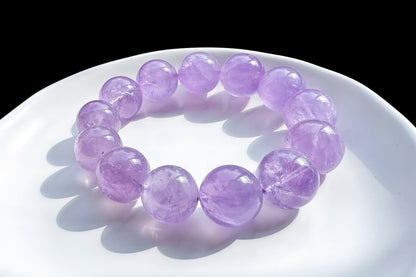 18mm Natural Lavender Amethyst Bracelet, Chunky Lavender Amethyst Beads, Deep Lavender Amethyst, 天然浓郁色薰衣草紫水晶手串