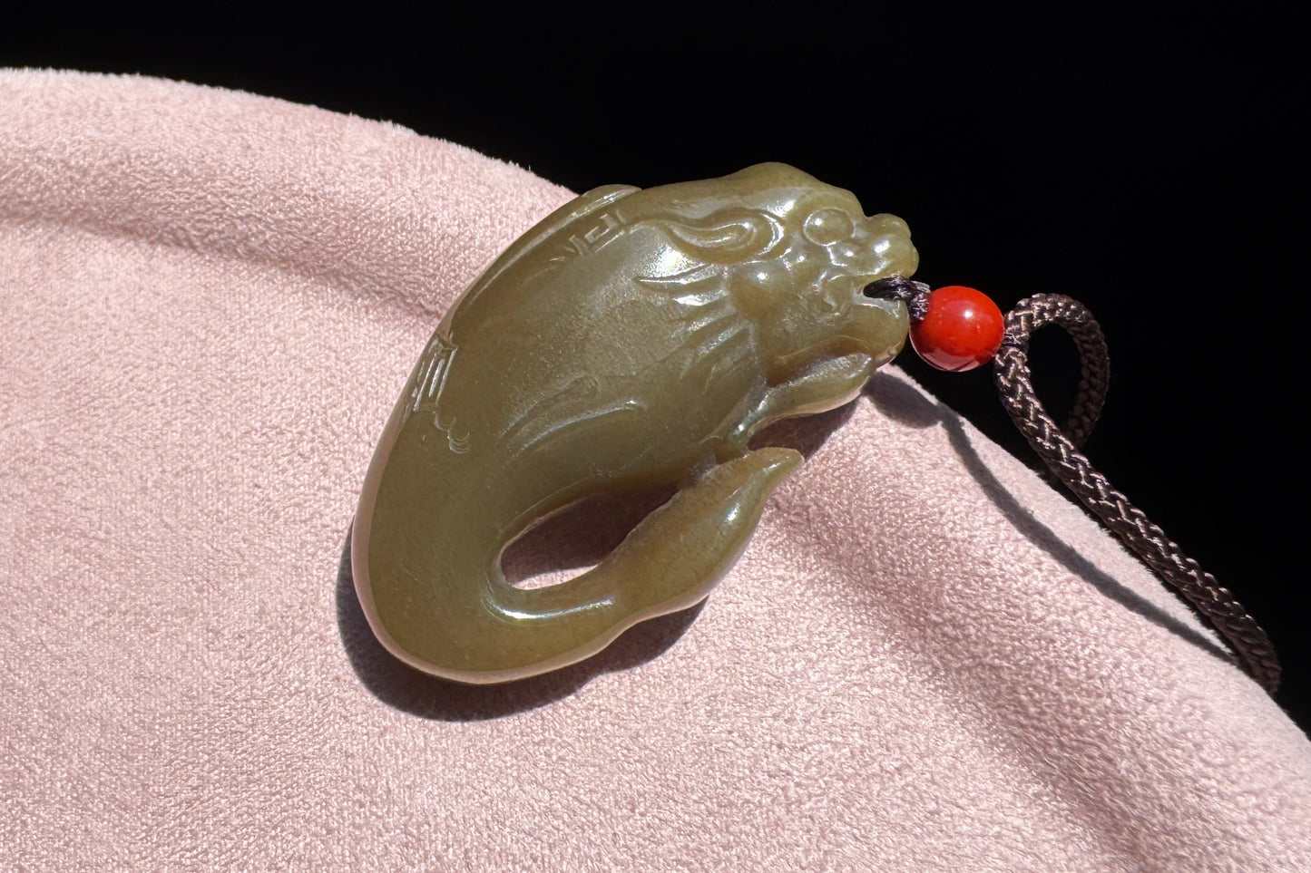 Certified Natural Dark Brown Sugar Hetian Nephrite Dragon Fish Pendant, Nephrite Jade Fish Turning Drago Pendant, Brown Jade, 天然糖玉鱼化龙吊坠深糖玉龙鱼吊坠