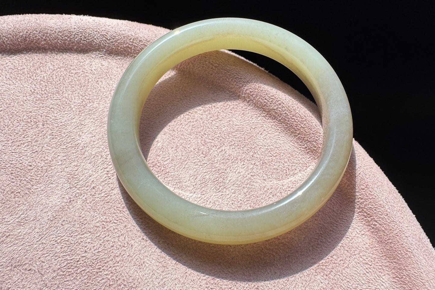 59mm Certified Natural Hetian Nephrite Jade Bangle in Light Green and Smokey Purple Colors, Nephrite Bangle with Certificate, 天然和田玉青海料绿色带烟紫色手镯