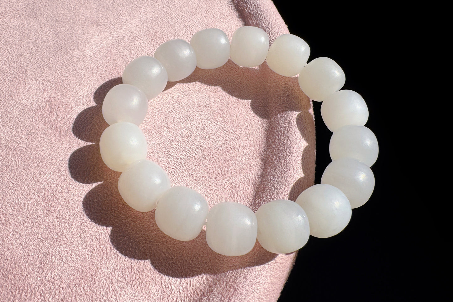 13mm Natural White Hetian Nephrite Bracelet, White Nephrite Jade Beads, Matte Nephrite Bracelet, 天然和田玉青海料一级白老型珠手串
