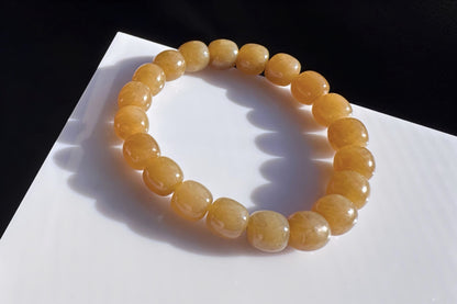 Natural Honey Brown Nephrite Jade Bracelet, Nephrite Jade Beads in Light Brown Sugar Color, 天然蜜糖色玉圆珠手串