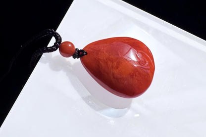 Natural Untreated Nanhong South Red Agate Peony Pendant, Fire Pattern Nanhong, Carved Nanhong Agate Pendant, 天然川料南红玛瑙手工雕刻牡丹花吊坠