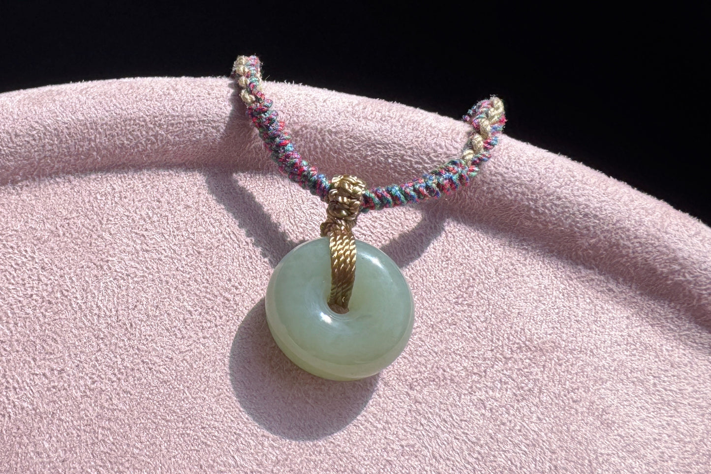 Natural Hetian Nephrite Jade Peace Buckle Pendant, Jade Peace Buckle Necklace, 天然和田玉平安扣面包扣吊坠