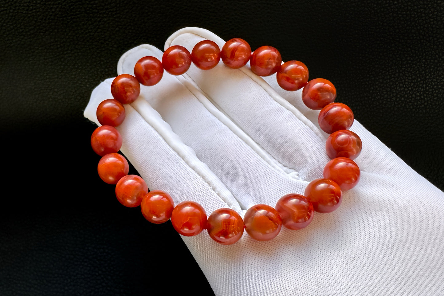 9mm Certified Natural Nanhong Agate Beads in Satin Polishing, Untreated Nanhong Agate Bracelet, 天然南红玛瑙哑光火焰玫瑰红手串
