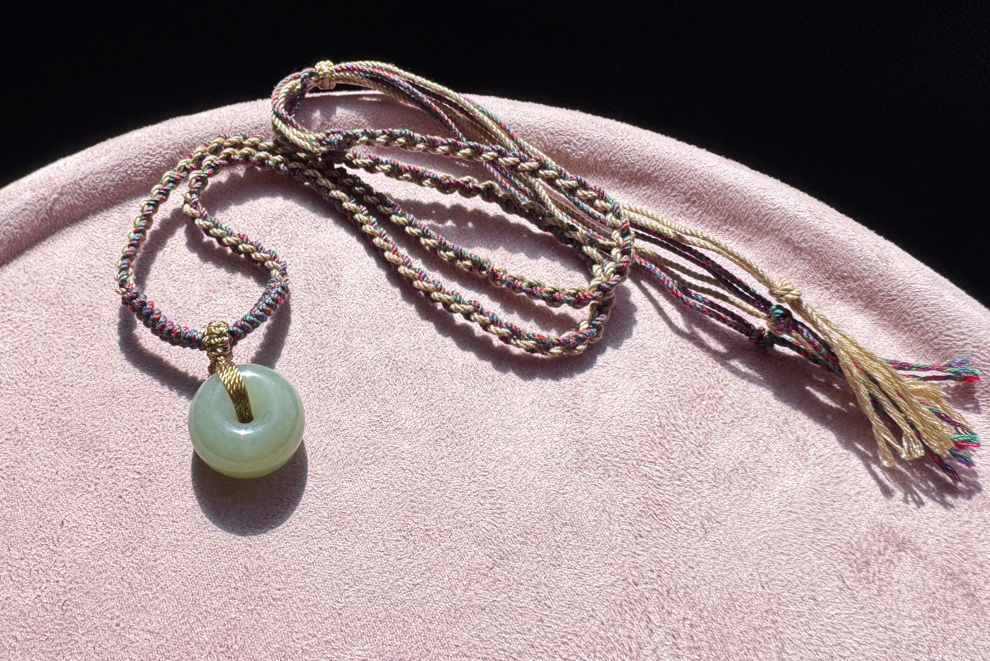 Natural Hetian Nephrite Jade Peace Buckle Pendant, Jade Peace Buckle Necklace, 天然和田玉平安扣面包扣吊坠