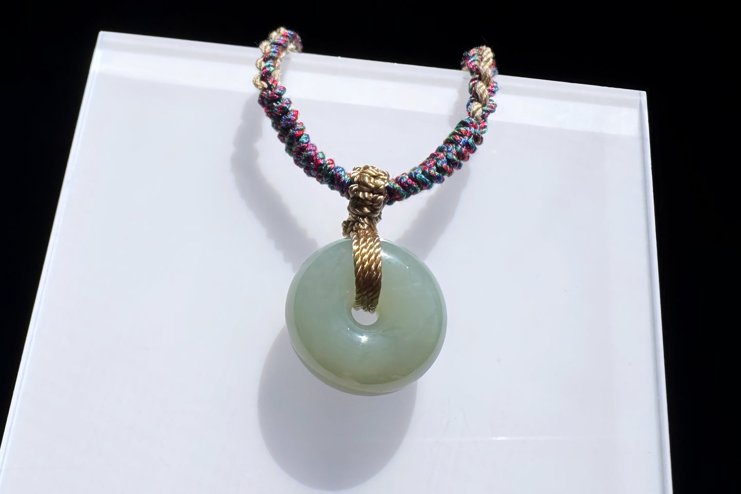 Natural Hetian Nephrite Jade Peace Buckle Pendant, Jade Peace Buckle Necklace, 天然和田玉平安扣面包扣吊坠