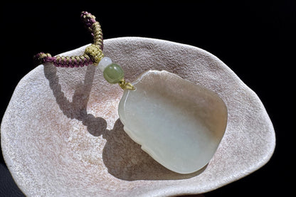 Certified High Grade Natural Nephrite Hand Carved Buddha Pendant, Brown Sugar and White Nephrite Jade Buddha, 天然高品质糖白玉手工雕刻笑佛吊坠