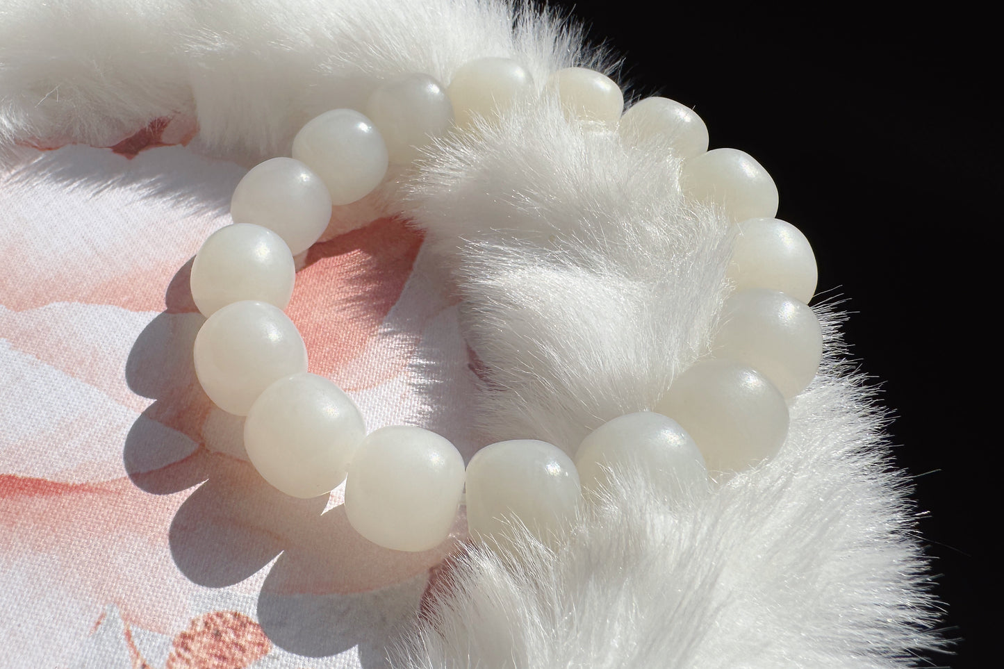 13mm Natural White Hetian Nephrite Bracelet, White Nephrite Jade Beads, Matte Nephrite Bracelet, 天然和田玉青海料一级白老型珠手串