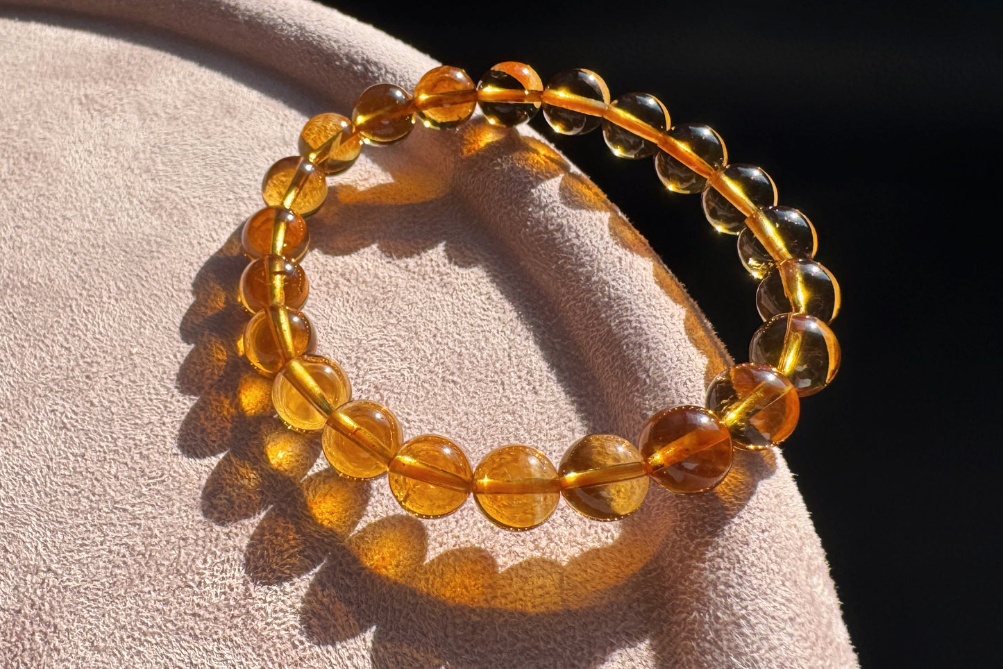 Certified Natural High Grade Citrine Bracelet, Untreated Citrine Bracelet, Deep Yellow Citrine, 天然无优化黄水晶手串