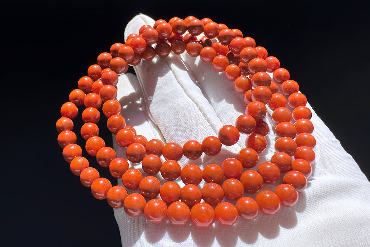 Natural Nanhong South Red Agate Beaded Four Wraps Bracelet, Unheated Sichuan Nanhong, 天然川料南红玛瑙多圈手串