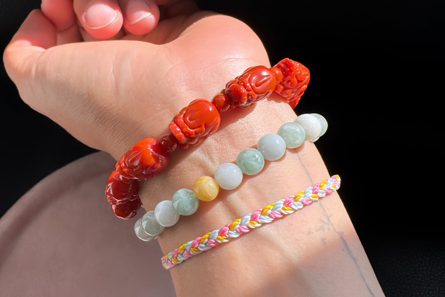 Certified Natural Untreated Nanhong Agate Bracelet, Carved Southern Red Agate PiXiu Bead Bracelet, Nanhong PiXiu, 天然无烤满色满肉凉山南红雕刻貔貅手串