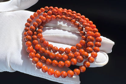 Natural Nanhong South Red Agate Beaded Four Wraps Bracelet, Unheated Sichuan Nanhong, 天然川料南红玛瑙多圈手串