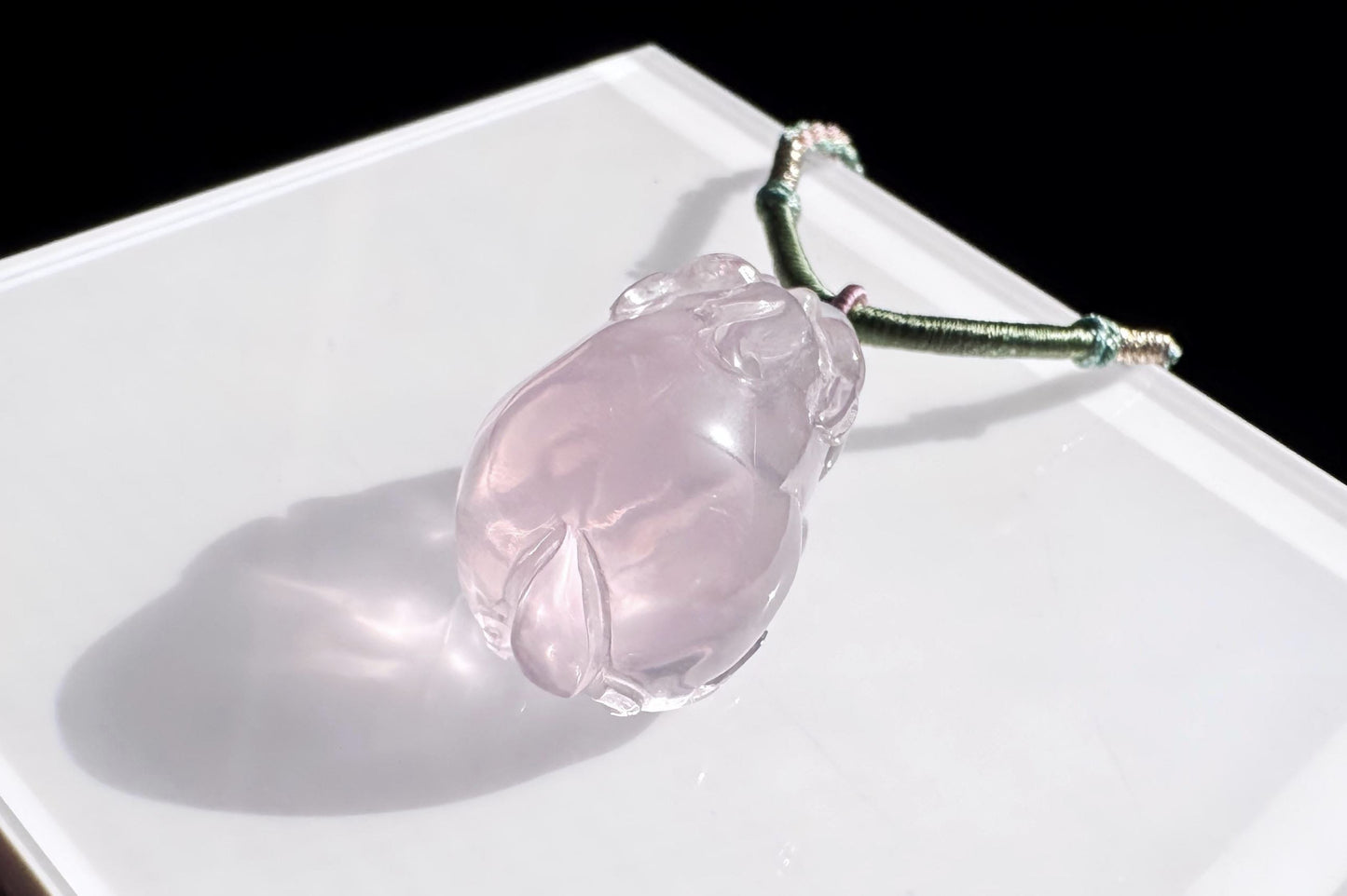 Certified Natural Mozambique Rose Quartz Hand Carved Pixiu Pendant, Rose Quartz Pixiu, 天然莫桑比克粉晶手工雕刻招财貔貅吊坠