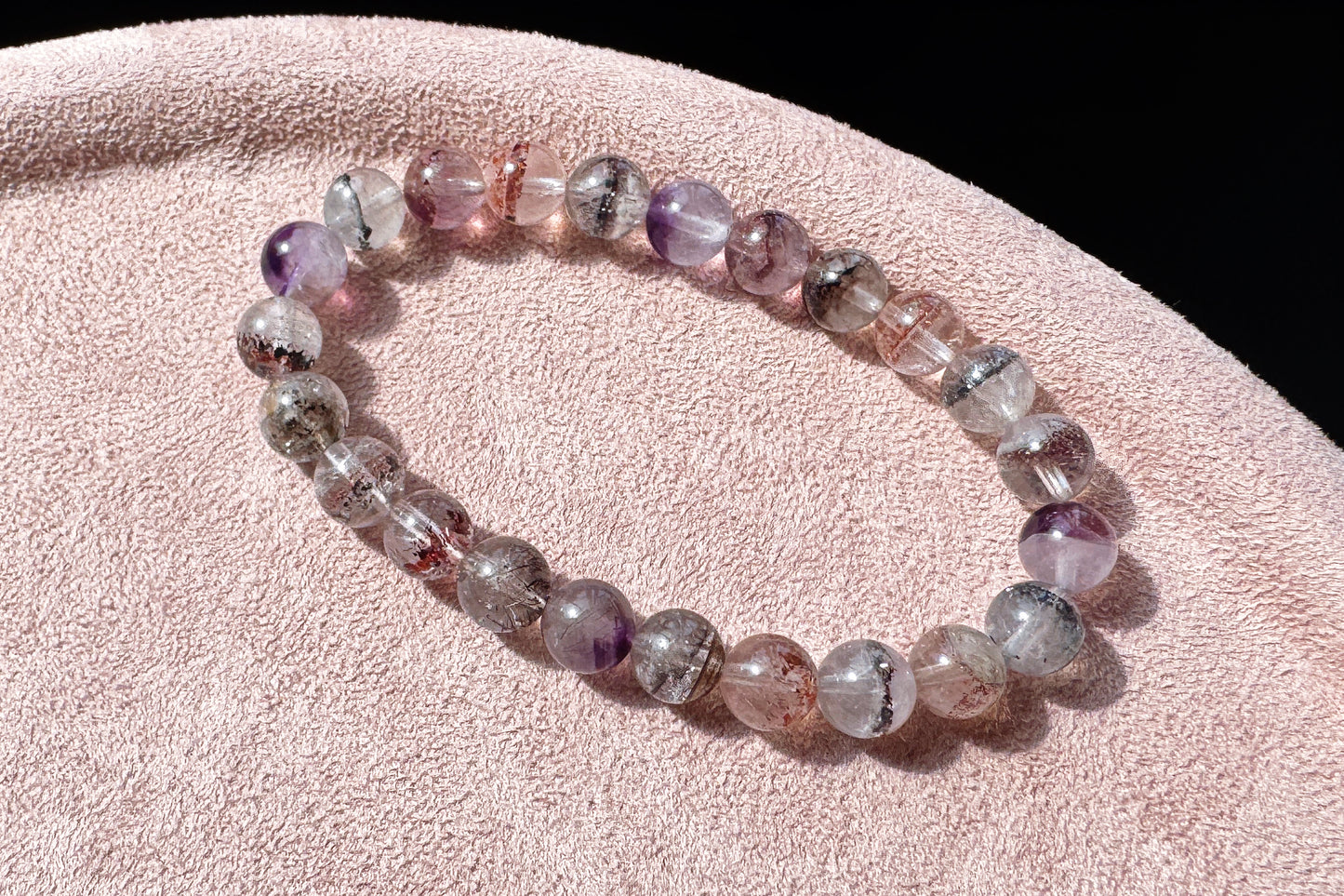 8mm Natural Super Seven Quartz Beaded Bracelet, Rare Venom Super Seven Bracelet, Venom Super 7 Crystal, 天然超级七手串毒液超七手串