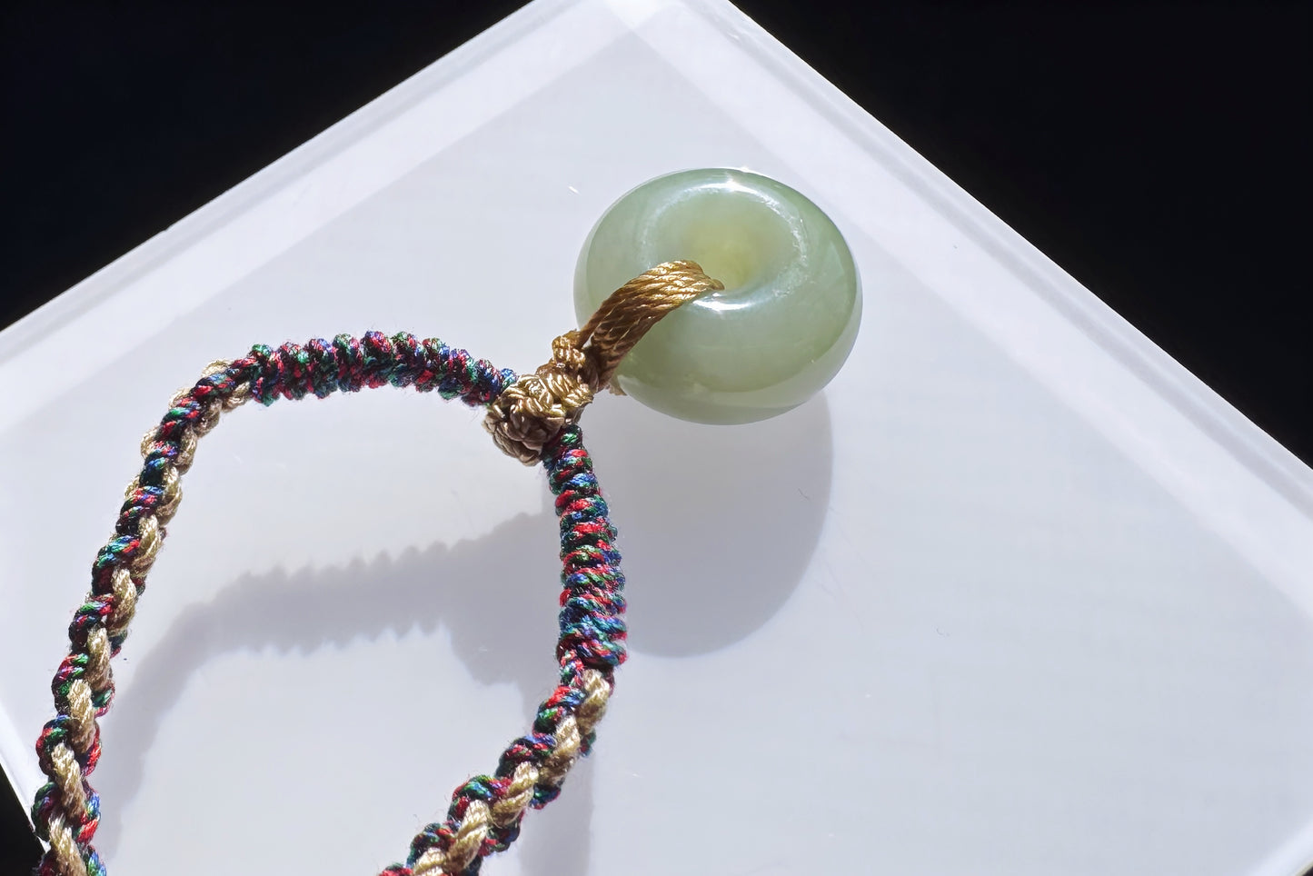 Natural Hetian Nephrite Jade Peace Buckle Pendant, Jade Peace Buckle Necklace, 天然和田玉平安扣面包扣吊坠