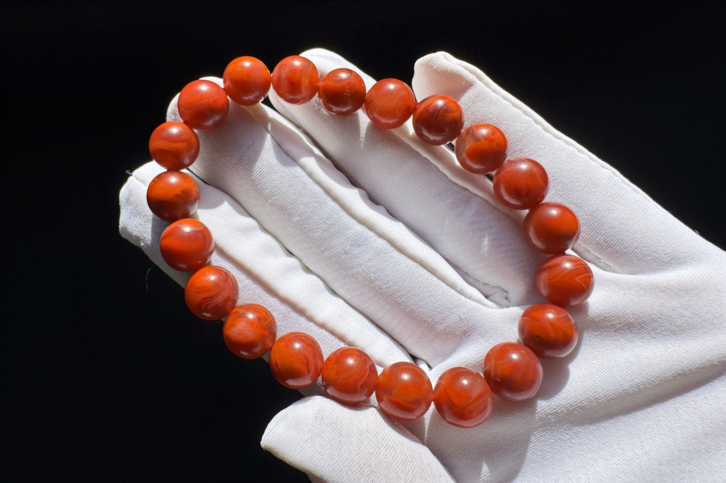 9mm Certified Natural Nanhong Agate Beads in Satin Polishing, Untreated Nanhong Agate Bracelet, 天然南红玛瑙哑光火焰玫瑰红手串