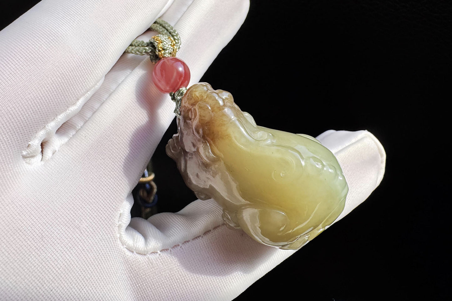 Certified Natural Brown Sugar Nephrite Hand Carved Pixiu Pendant, Nephrite Jade Pixiu, Good Luck Jade Necklace, 天然糖青玉手工雕刻貔貅吊坠