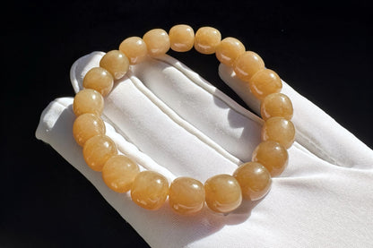 Natural Honey Brown Nephrite Jade Bracelet, Nephrite Jade Beads in Light Brown Sugar Color, 天然蜜糖色玉圆珠手串