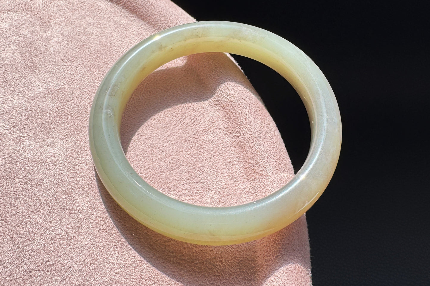 59mm Certified Natural Hetian Nephrite Jade Bangle in Light Green and Smokey Purple Colors, Nephrite Bangle with Certificate, 天然和田玉青海料绿色带烟紫色手镯