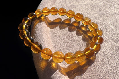 Certified Natural High Grade Citrine Bracelet, Untreated Citrine Bracelet, Deep Yellow Citrine, 天然无优化黄水晶手串