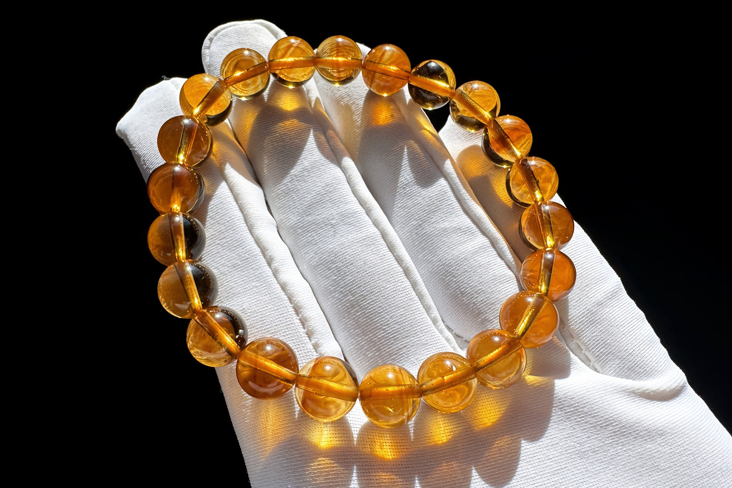 Certified Natural High Grade Citrine Bracelet, Untreated Citrine Bracelet, Deep Yellow Citrine, 天然无优化黄水晶手串