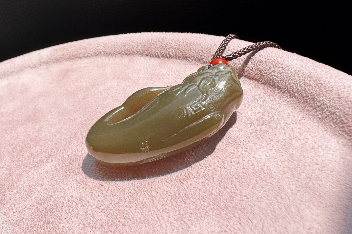 Certified Natural Dark Brown Sugar Hetian Nephrite Dragon Fish Pendant, Nephrite Jade Fish Turning Drago Pendant, Brown Jade, 天然糖玉鱼化龙吊坠深糖玉龙鱼吊坠