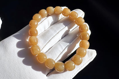 Natural Honey Brown Nephrite Jade Bracelet, Nephrite Jade Beads in Light Brown Sugar Color, 天然蜜糖色玉圆珠手串