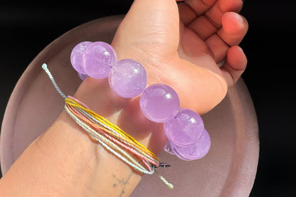 18mm Natural Lavender Amethyst Bracelet, Chunky Lavender Amethyst Beads, Deep Lavender Amethyst, 天然浓郁色薰衣草紫水晶手串