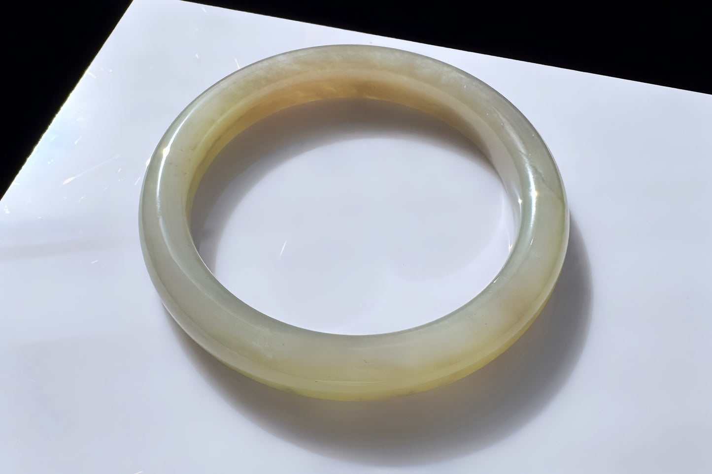 59mm Certified Natural Hetian Nephrite Jade Bangle in Light Green and Smokey Purple Colors, Nephrite Bangle with Certificate, 天然和田玉青海料绿色带烟紫色手镯