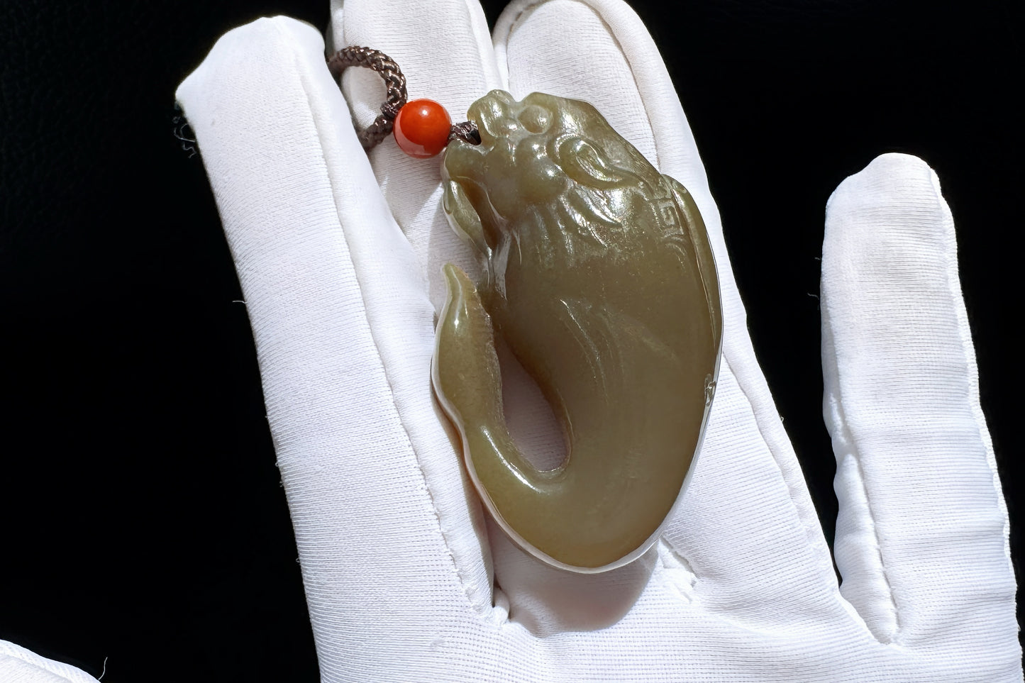 Certified Natural Dark Brown Sugar Hetian Nephrite Dragon Fish Pendant, Nephrite Jade Fish Turning Drago Pendant, Brown Jade, 天然糖玉鱼化龙吊坠深糖玉龙鱼吊坠