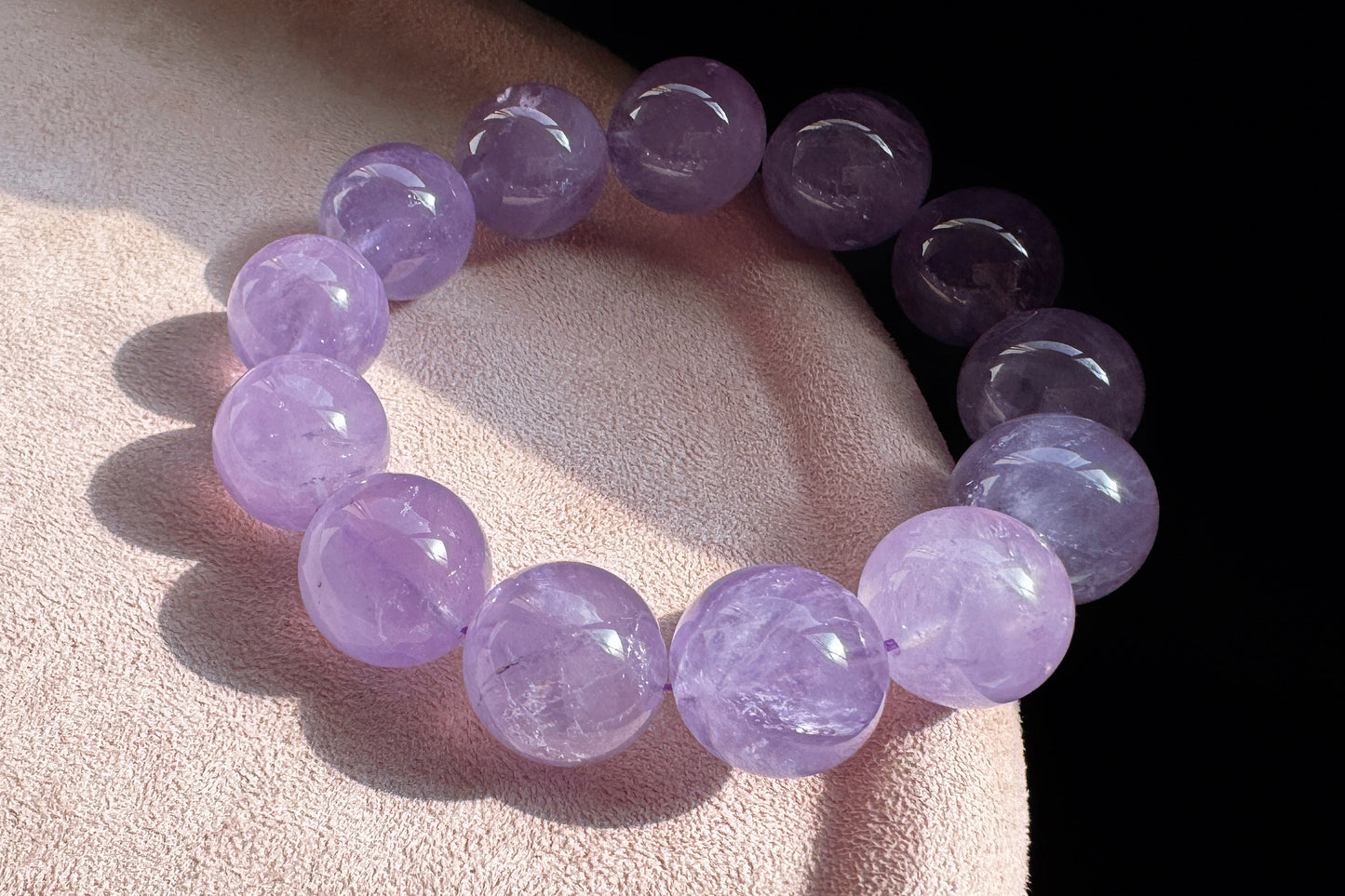 18mm Natural Lavender Amethyst Bracelet, Chunky Lavender Amethyst Beads, Deep Lavender Amethyst, 天然浓郁色薰衣草紫水晶手串
