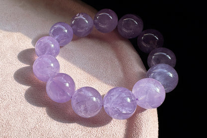 18mm Natural Lavender Amethyst Bracelet, Chunky Lavender Amethyst Beads, Deep Lavender Amethyst, 天然浓郁色薰衣草紫水晶手串