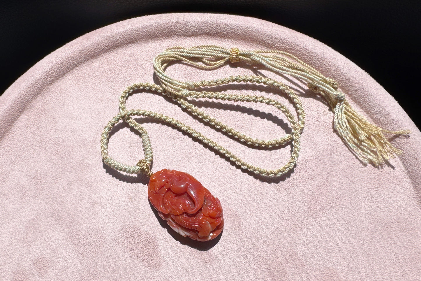 Certified Natural Baoshan Nanhong Agate in Red and White Material, Hand Carved Nanhong South Red Agate Phoenix Pendant, 天然保山南红玛瑙手工精雕凤凰吊坠