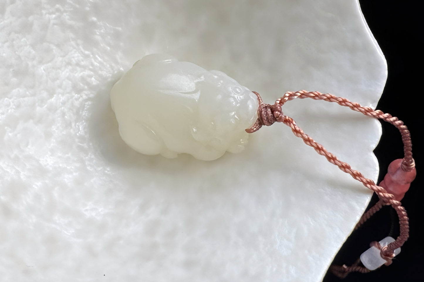 Small Natural Mutton Fat Hetian Nephrite PiXiu Pendant, Carved White Nephrite Jade Pixiu, Suet Jade Necklace, 天然羊脂白玉貔貅吊坠