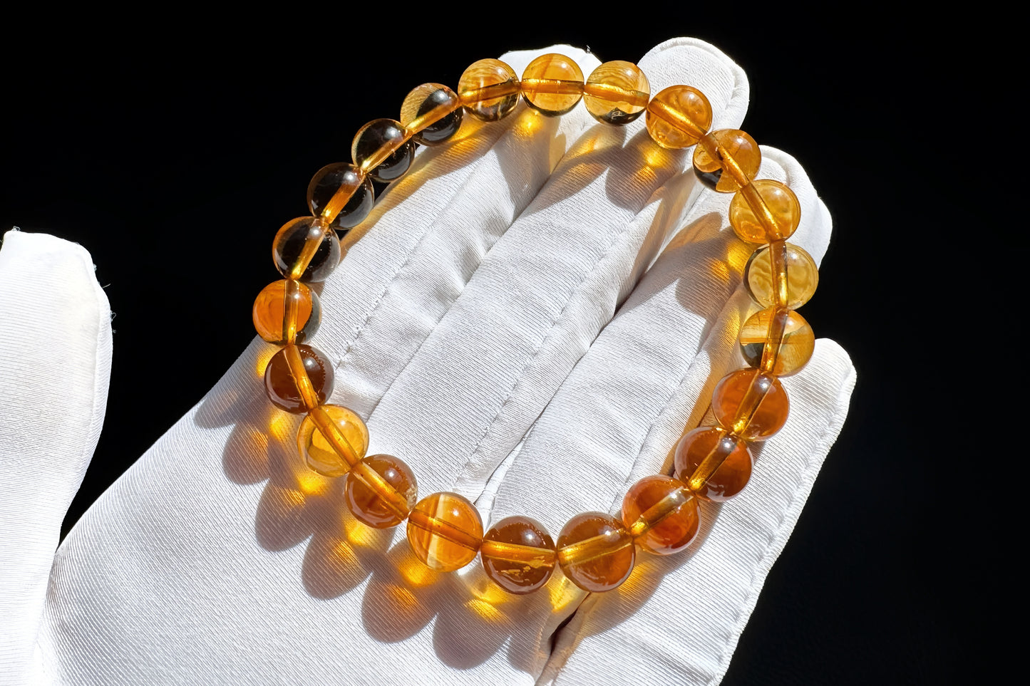 Certified Natural High Grade Citrine Bracelet, Untreated Citrine Bracelet, Deep Yellow Citrine, 天然无优化黄水晶手串