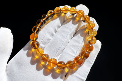 Certified Natural High Grade Citrine Bracelet, Untreated Citrine Bracelet, Deep Yellow Citrine, 天然无优化黄水晶手串
