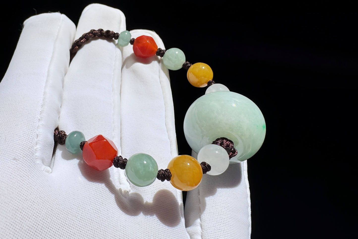 Certified Natural Grade A Jadeite Jade Hand Braided Adjustable Necklace, Jadeite Jade Necklace, 保真天然A货翡翠厚装路路通手编锁骨链项链