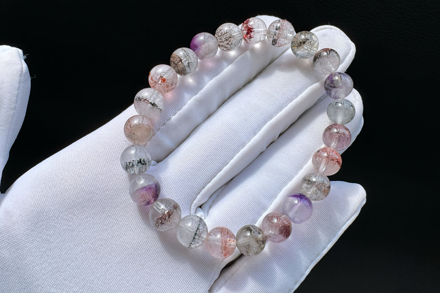 8mm Natural Super Seven Quartz Beaded Bracelet, Rare Venom Super Seven Bracelet, Venom Super 7 Crystal, 天然超级七手串毒液超七手串
