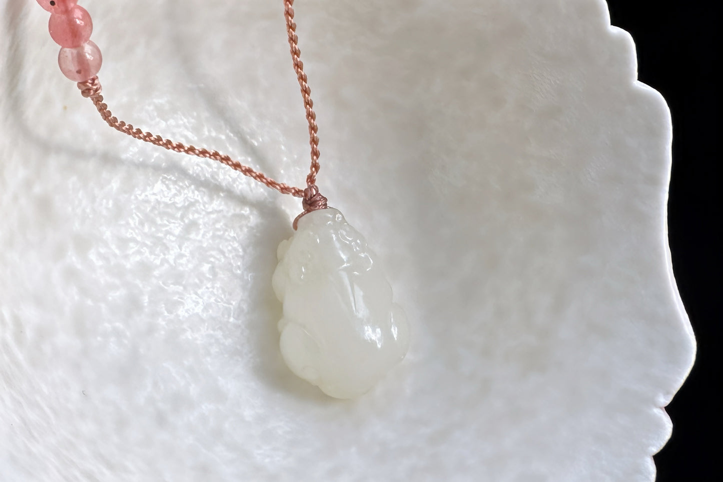Small Natural Mutton Fat Hetian Nephrite PiXiu Pendant, Carved White Nephrite Jade Pixiu, Suet Jade Necklace, 天然羊脂白玉貔貅吊坠